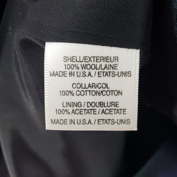 Talbots Vintage Wool Blackwatch Plaid Long Blazer Jacket 10 Velvet  Green Blue - Picture 8 of 8